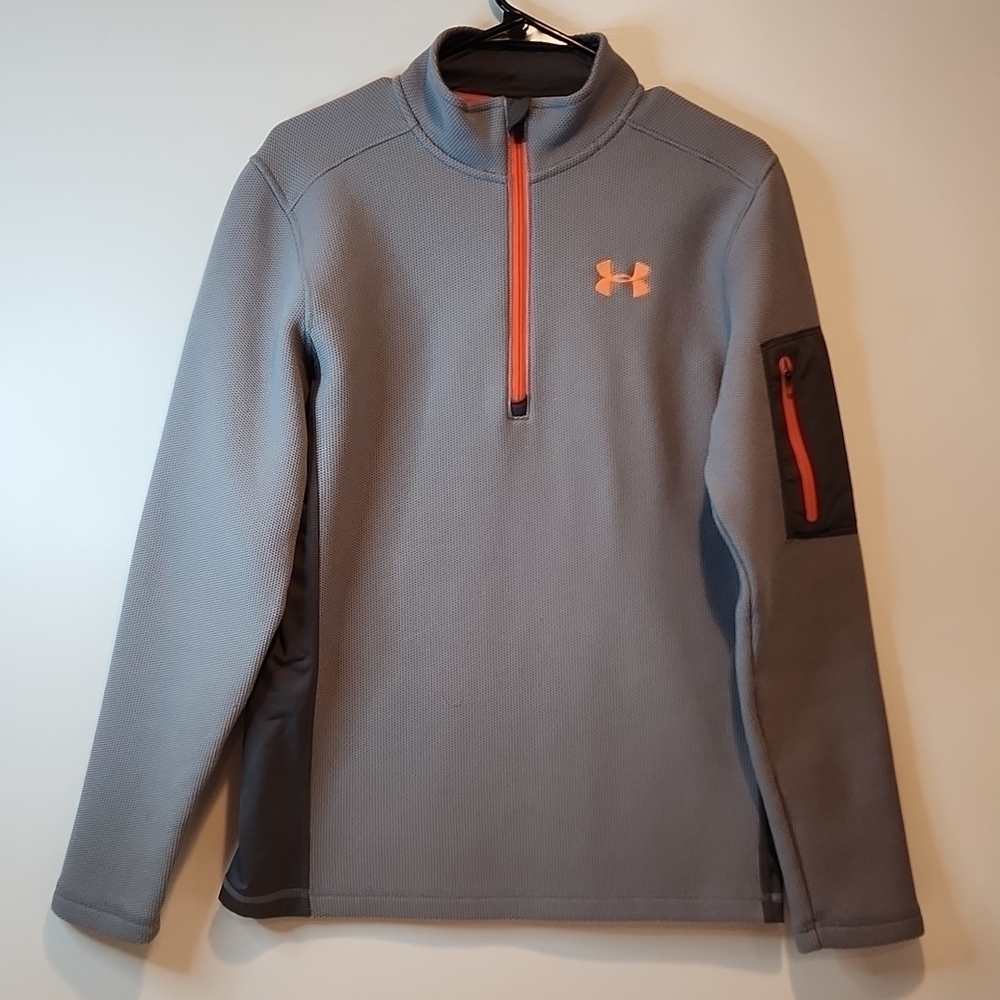 Under Armour 1/2 Zip Pullover Long Sleeve Fleece Shirt Women's Size SM/P Gray